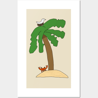 A Palm Tree on a Beach Posters and Art